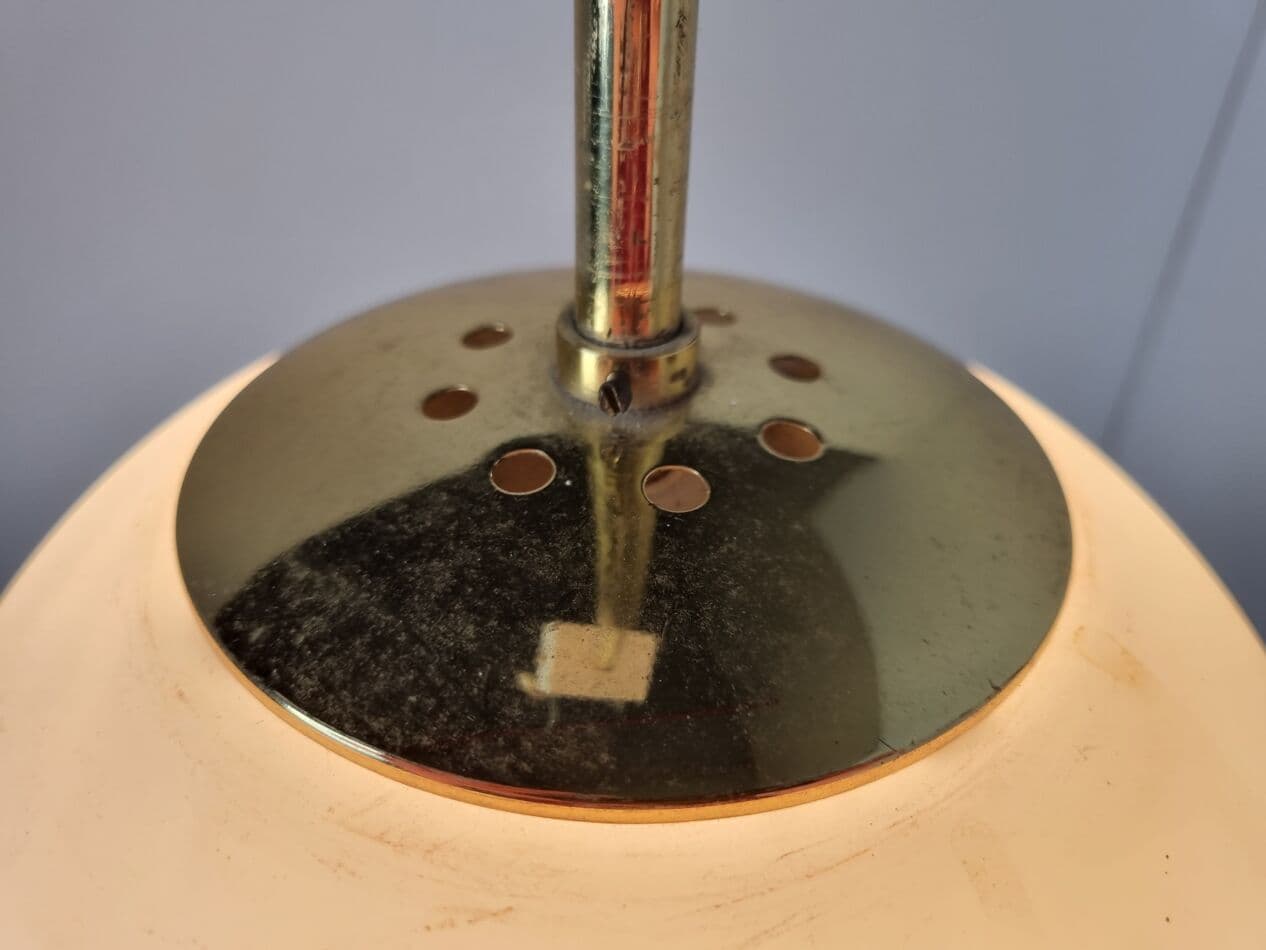 Lampa wisząca, opalowe szkło białe, mosiądz, Limburg, Niemcy, lata 70. - 268310