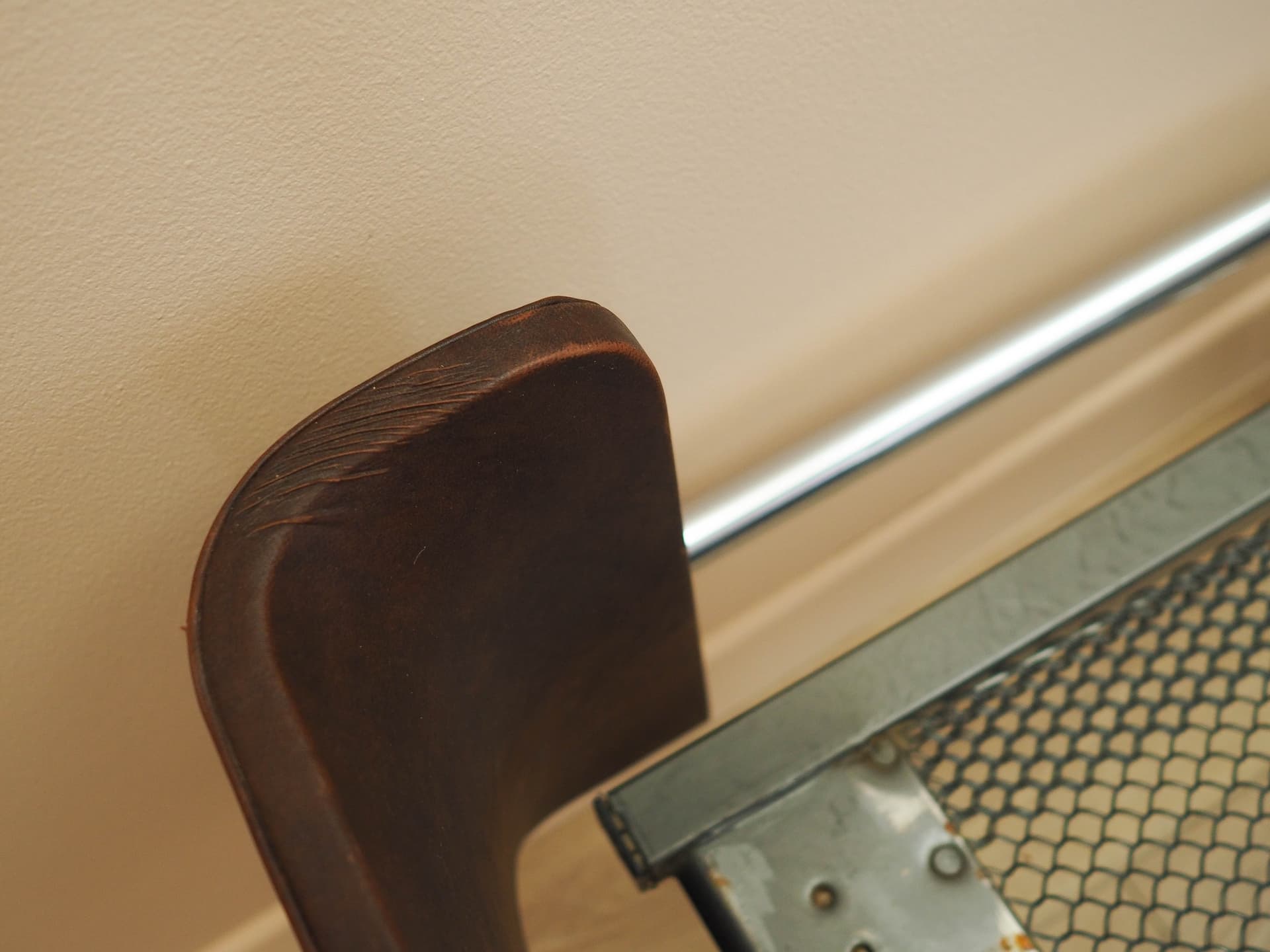 Bed, brown genuine leather, chrome, stainless steel, Italy, 1980s. - 261943