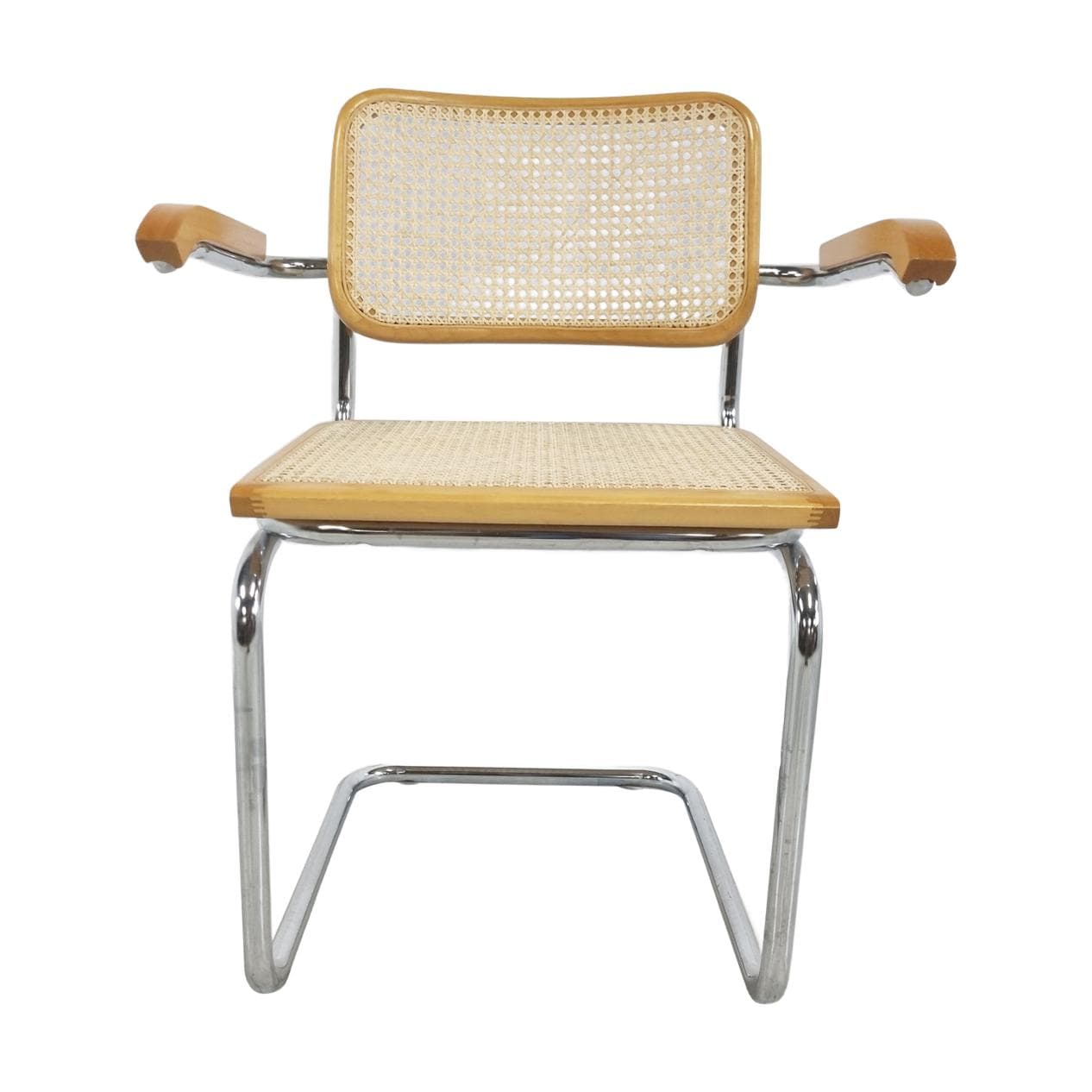 Fotel, beżowy, rattan buk chrom, Włochy, lata 70.