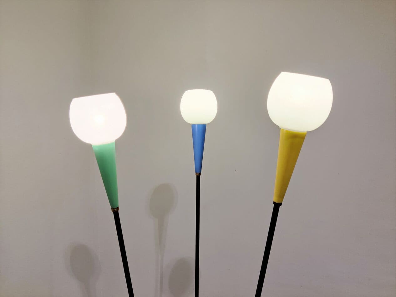Lampa podłogowa, multikolor, metal, Belgia, lata 60. - 268179