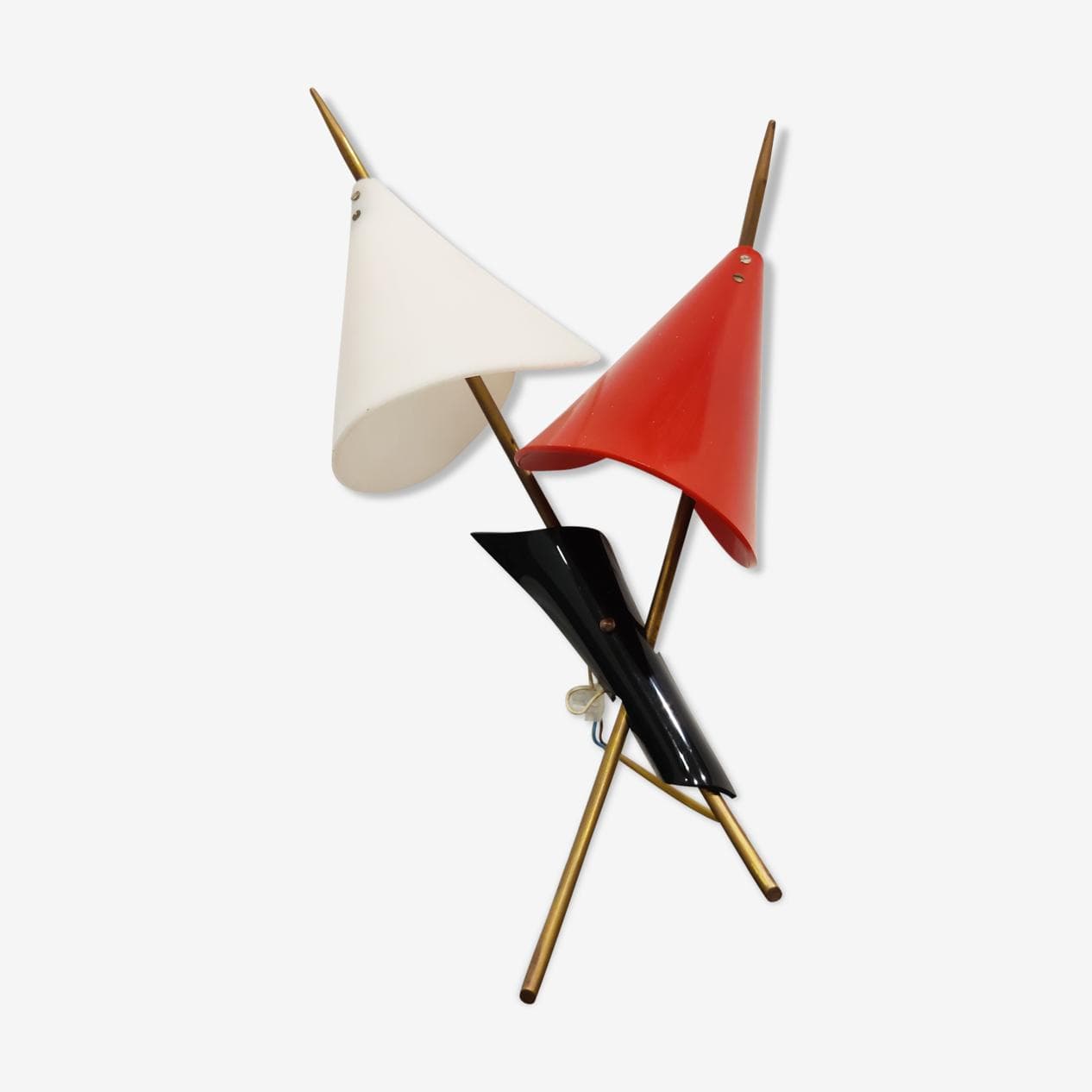 Kinkiet, multikolor, akryl, mosiądz, Włochy, lata 50. - 268097