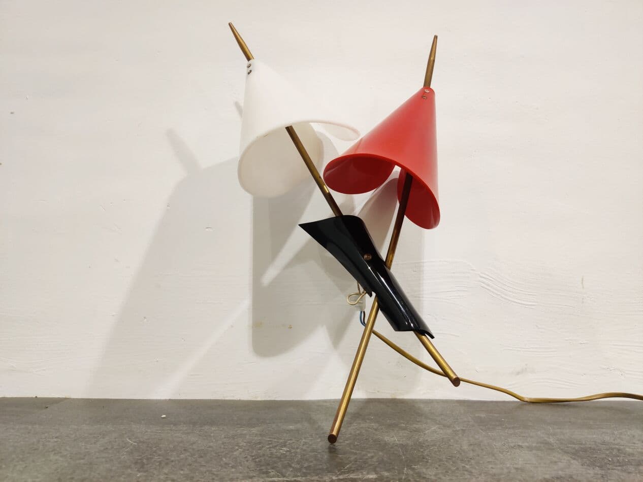 Kinkiet, multikolor, akryl, mosiądz, Włochy, lata 50. - 268102