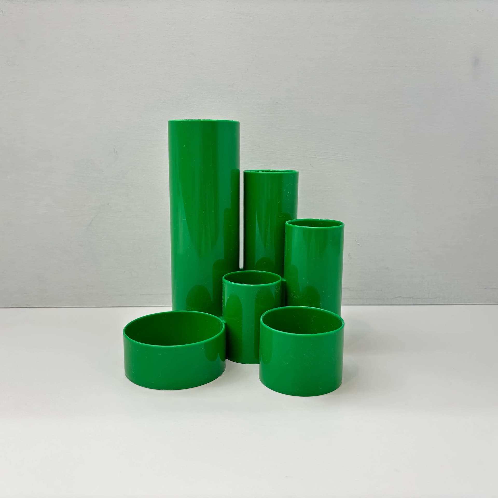 Organizer biurkowy, zielony, plastik, Włochy, lata 90. - 19572