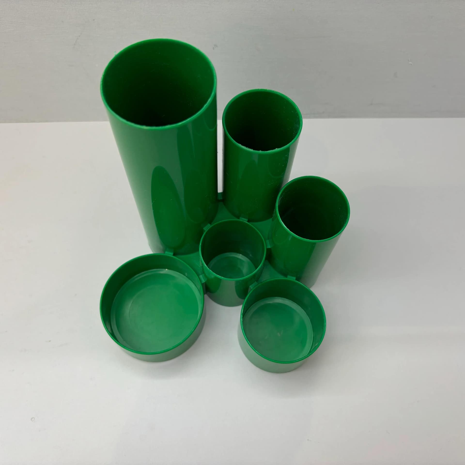 Organizer biurkowy, zielony, plastik, Włochy, lata 90. - 19565