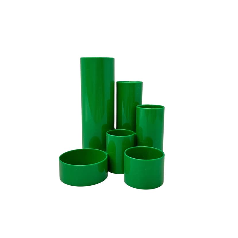 Organizer biurkowy, zielony, plastik, Włochy, lata 90.