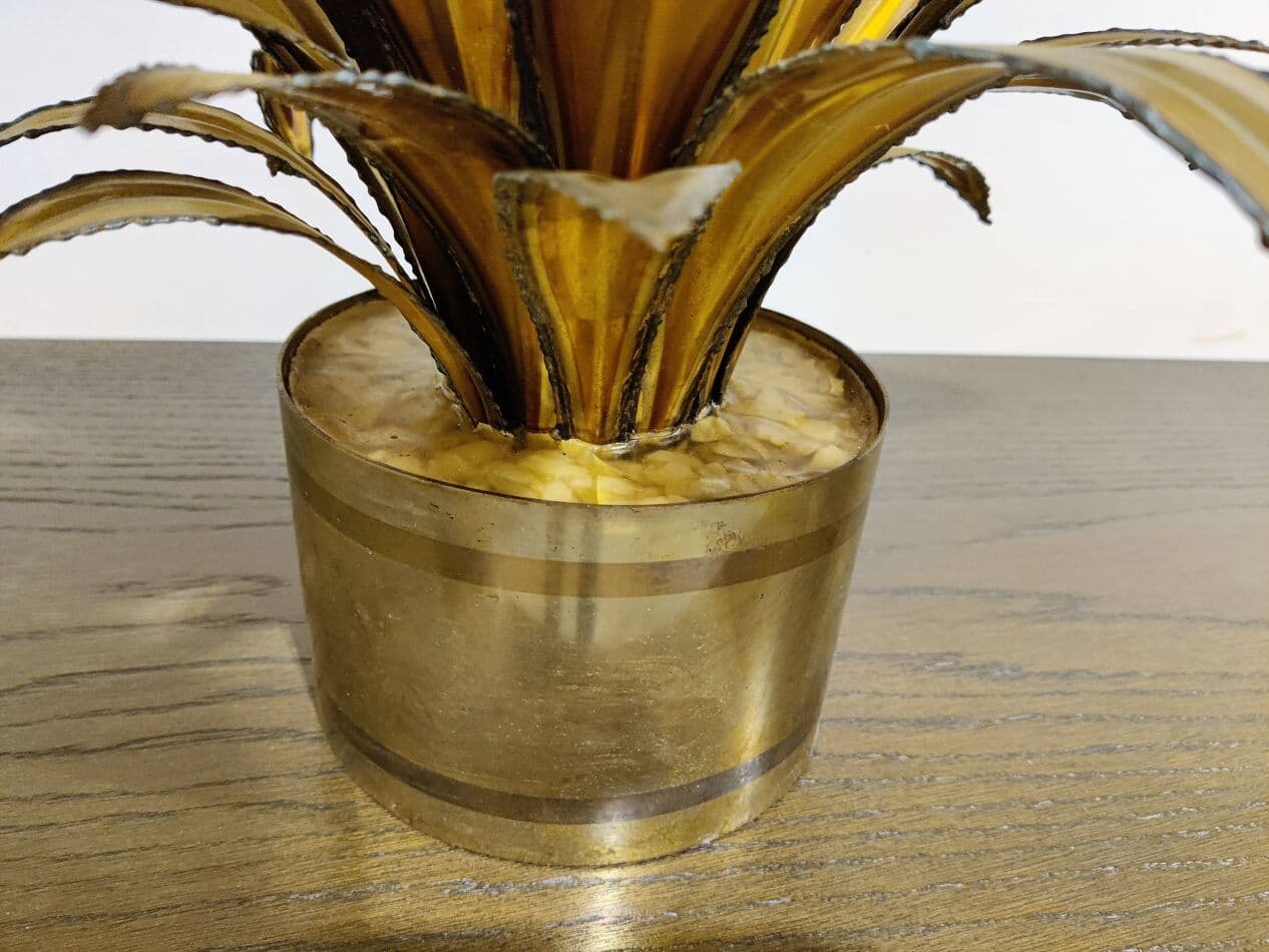 Lampa stołowa Flower, złoty, mosiądz, Maison Jansen, Francja, lata 70. - 267966