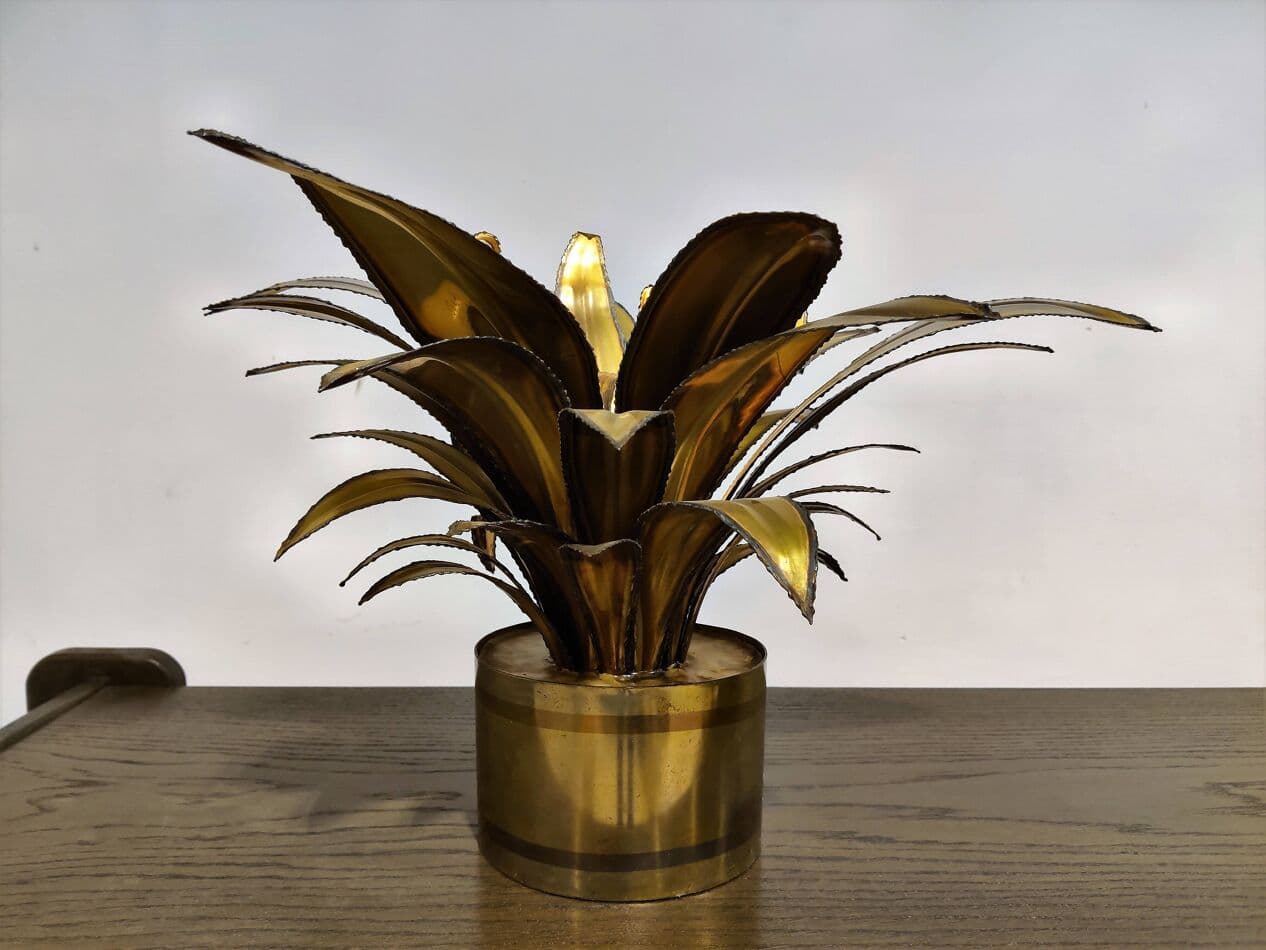 Lampa stołowa Flower, złoty, mosiądz, Maison Jansen, Francja, lata 70. - 267959