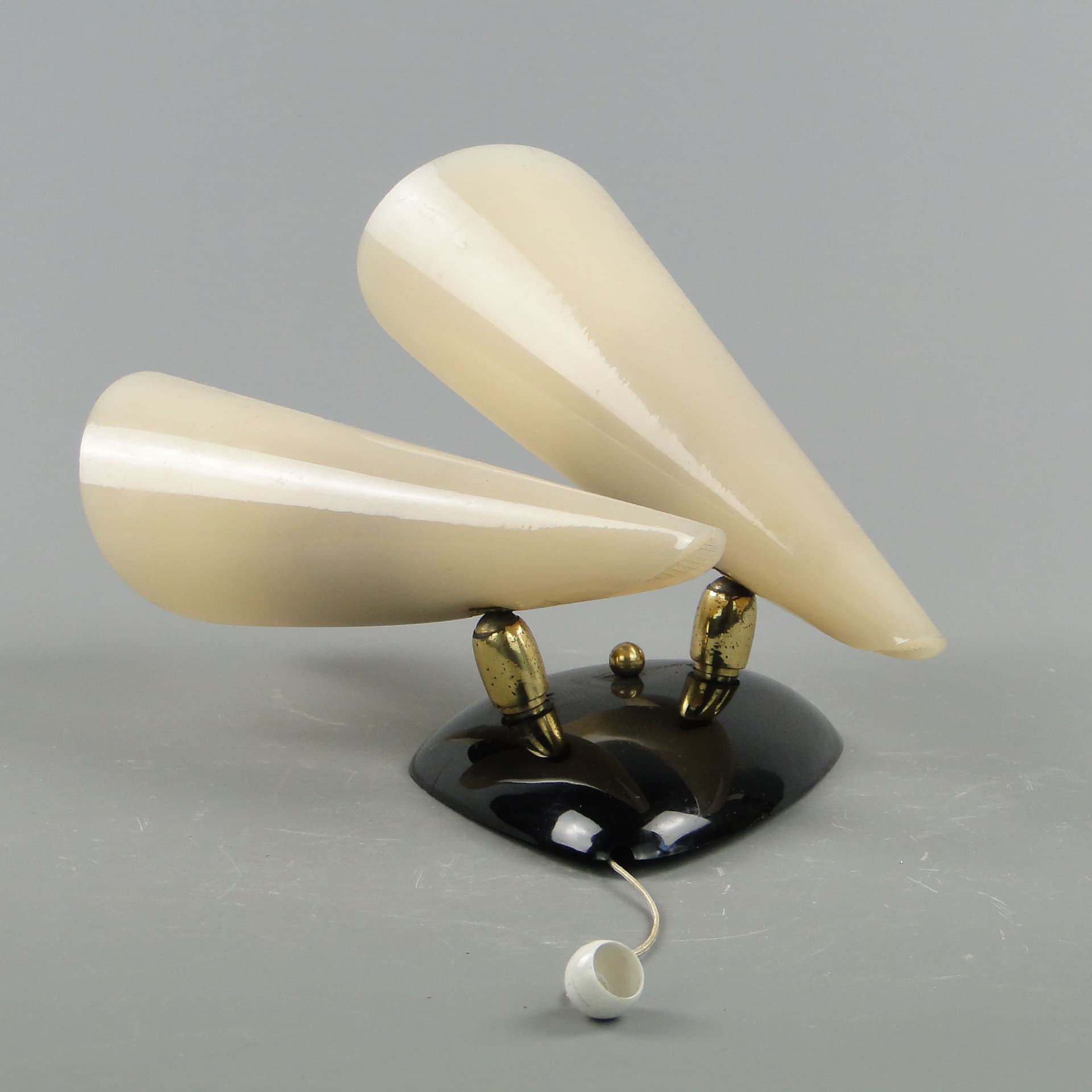 Two-arm wall sconce, ivory black metal, Stilnovo, Italy, 1950s. - 2009