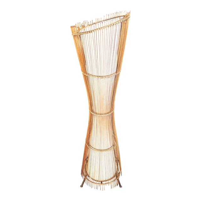 Floor lamp, beige bamboo, Italy, 1960s. - DIMENSION