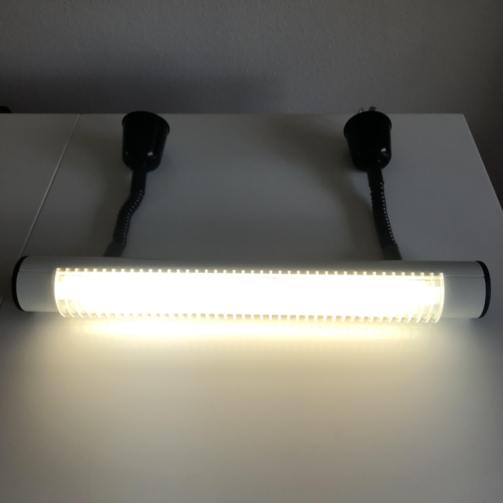 Ceiling lamp aluminum 66 cm white, Germany 1980s, vintage - 19561