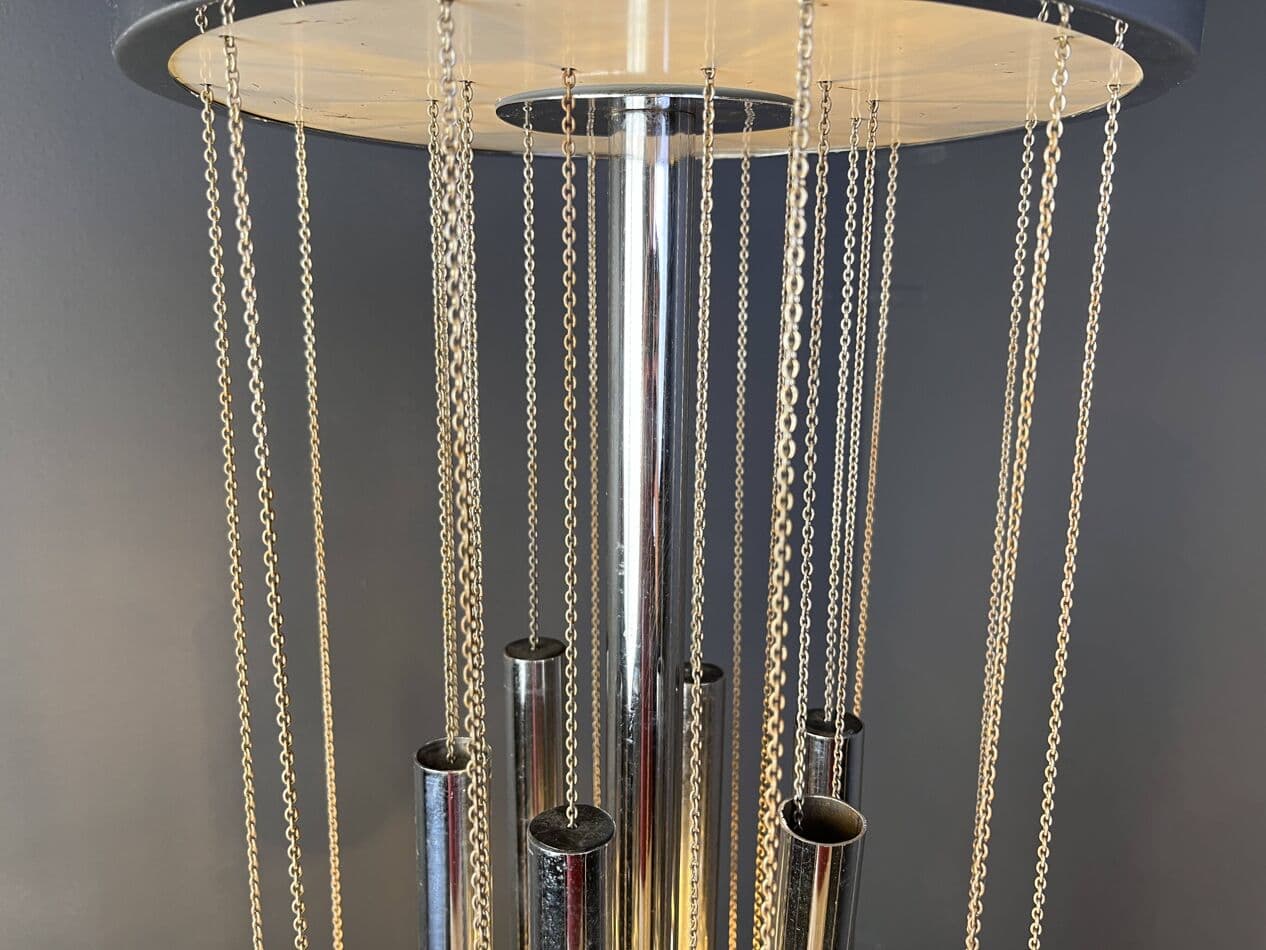 Chandelier Space Age, silver chrome, glass crystal, Italy, 1970s - 267425