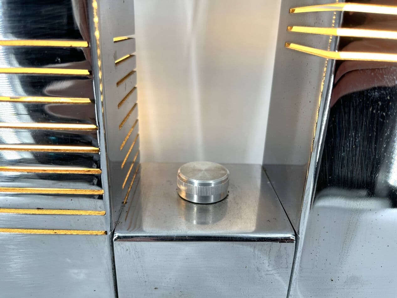 Table lamp, silver chrome, plexiglass, Italy, 1970s. - 267382