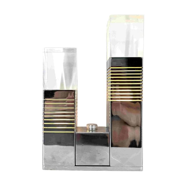 Table lamp, silver chrome, plexiglass, Italy, 1970s. - DIMENSION