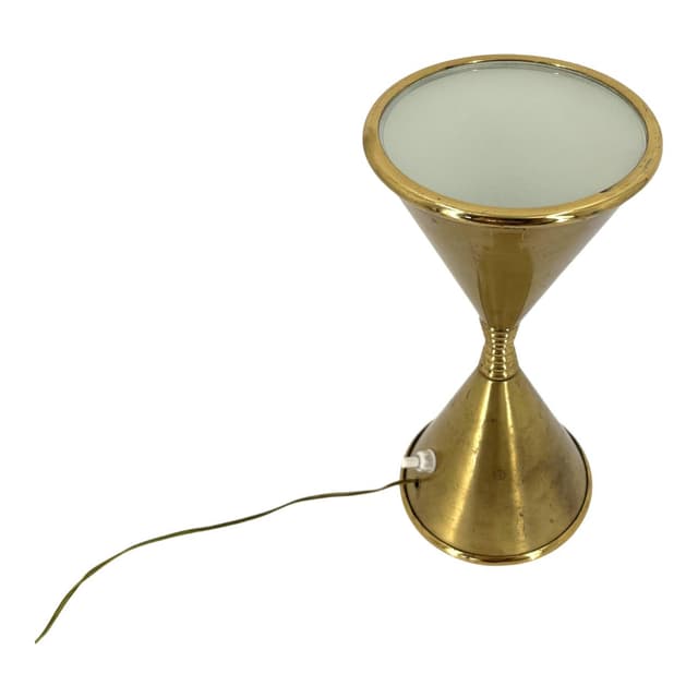 Lampa stołowa Clessidra, mosiądz złoty, proj. A. Lelli, Arredoluce, Włochy, lata 60. - WYMIARY