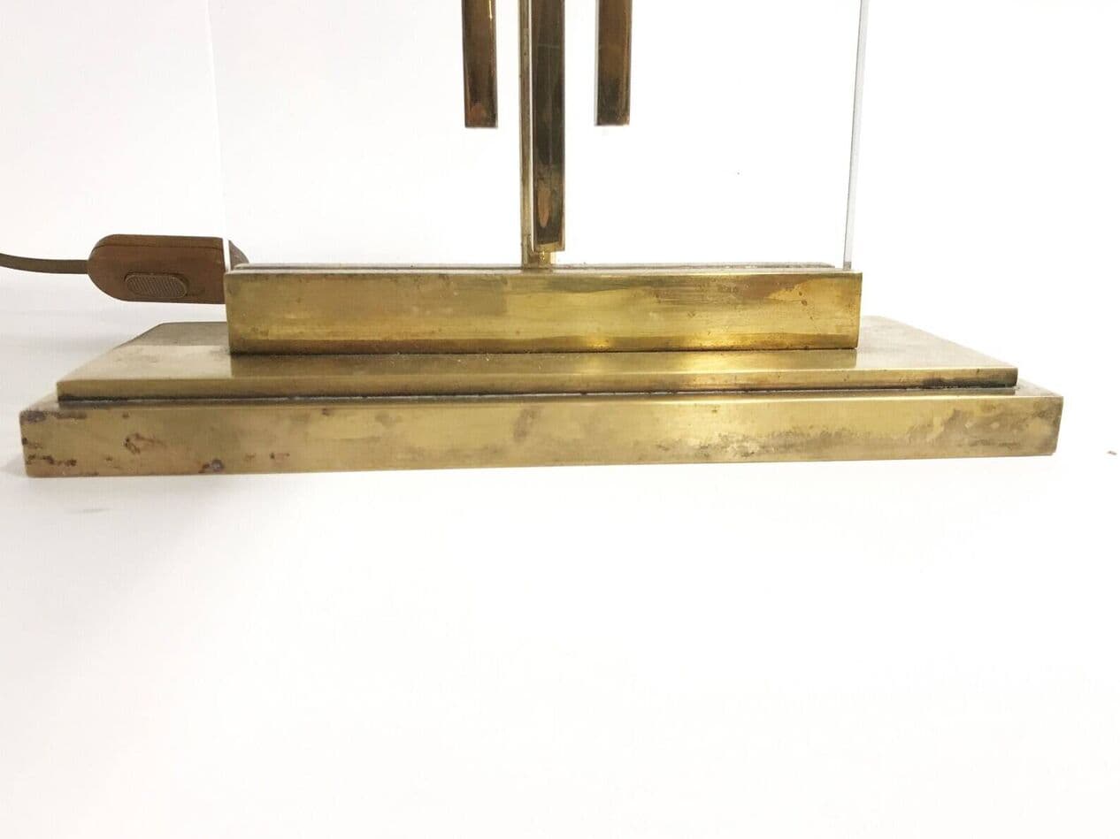 Lampa stołowa, mosiądz złoty, Belgia, lata 60. - 267330