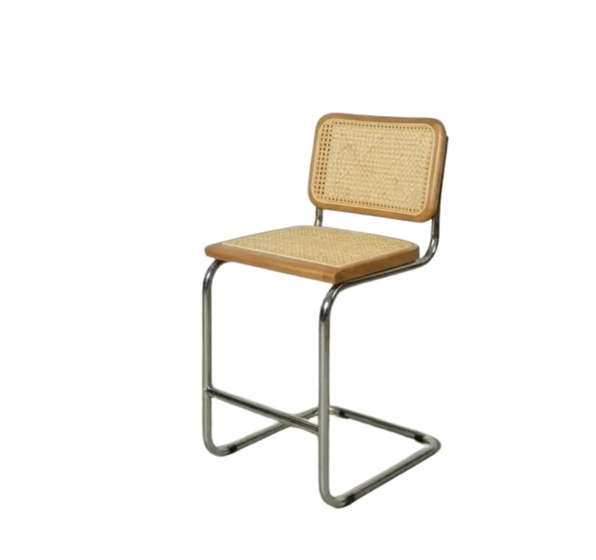 Hoker z giętej stali wg proj. M. Breuer, wys.93 cm, Bauhaus, miodowy