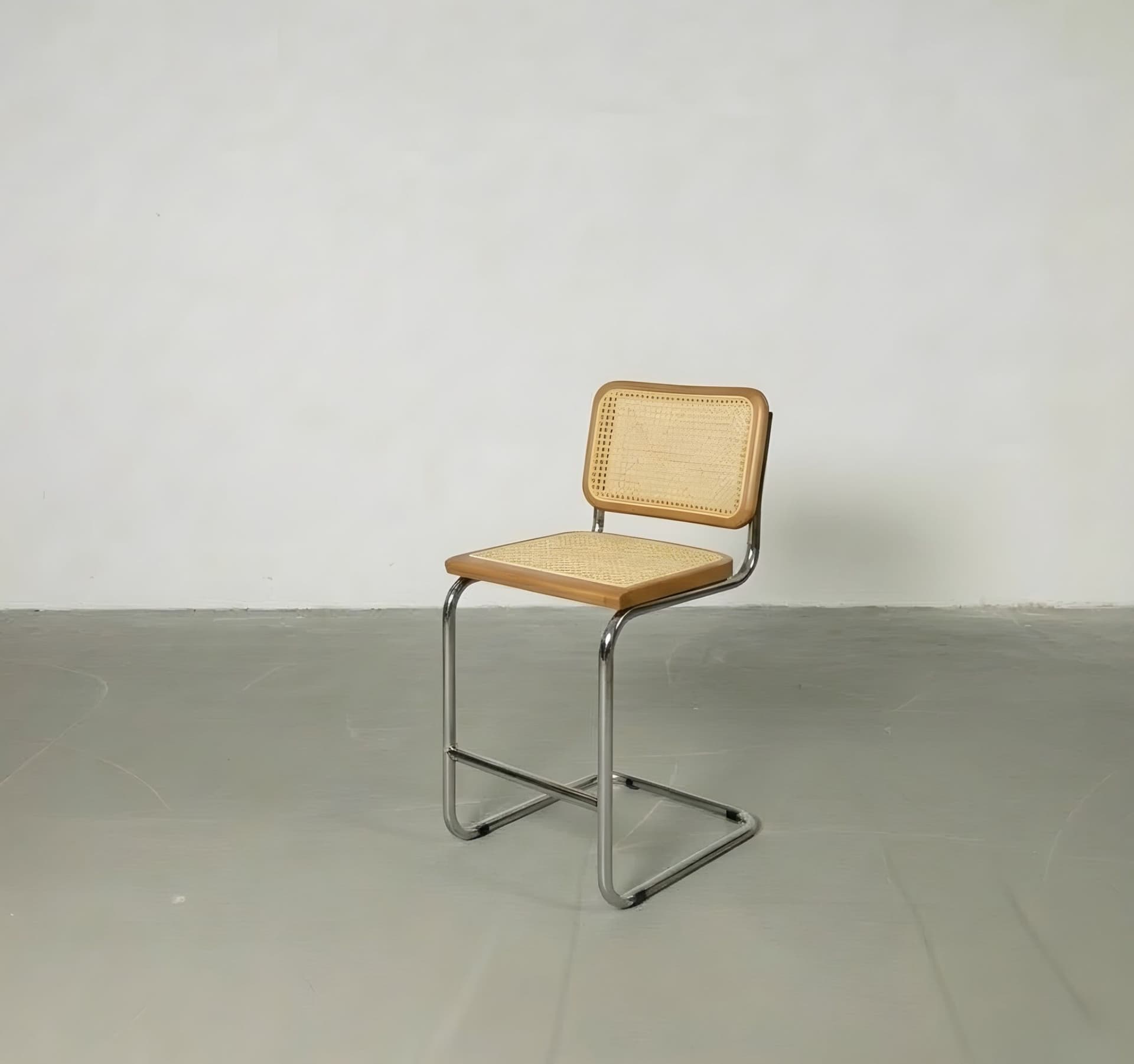 Hoker z giętej stali wg proj. M. Breuer, wys.93 cm, Bauhaus, miodowy - 262079