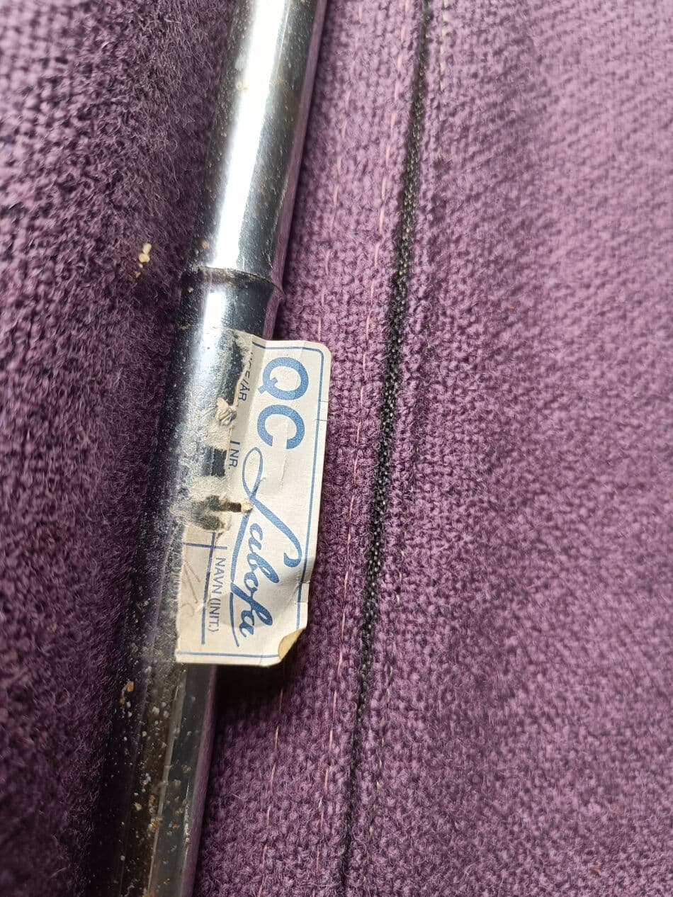 zestaw pięciu foteli z podłokietnikami, fioletowa tkanina, chrom, proj. A. Hofmann, Holandia, lata 70. - 267105