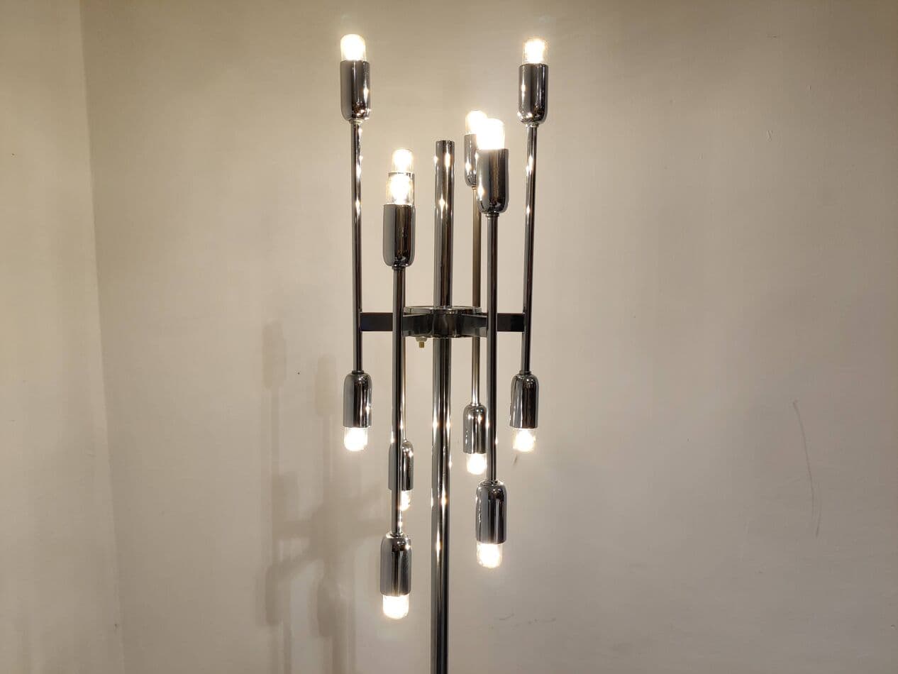 Lampa podłogowa Space Age, chrom srebrny, Belgia, lata 70. - 266776