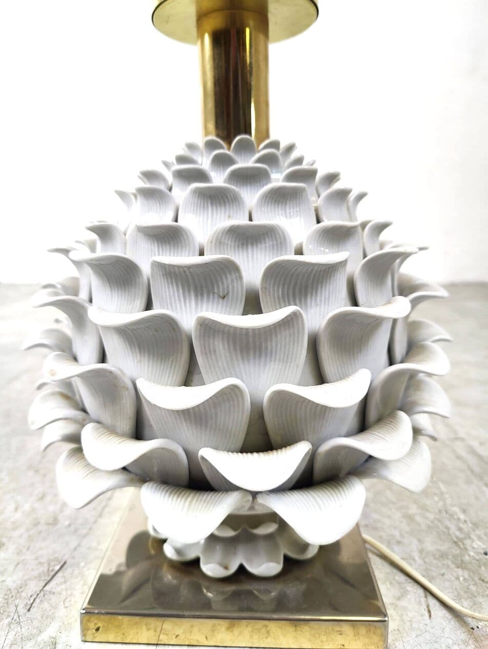 Lampa stołowa Artichoque, biały, ceramika, Włochy, lata 60. - 266726