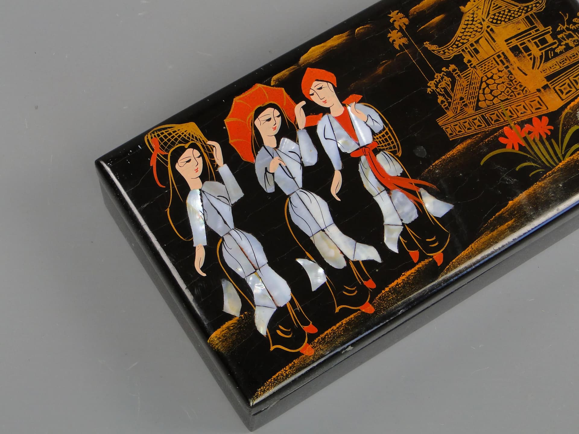 Jewelry Box, black lacquer, wood, China, 1950s - 19609