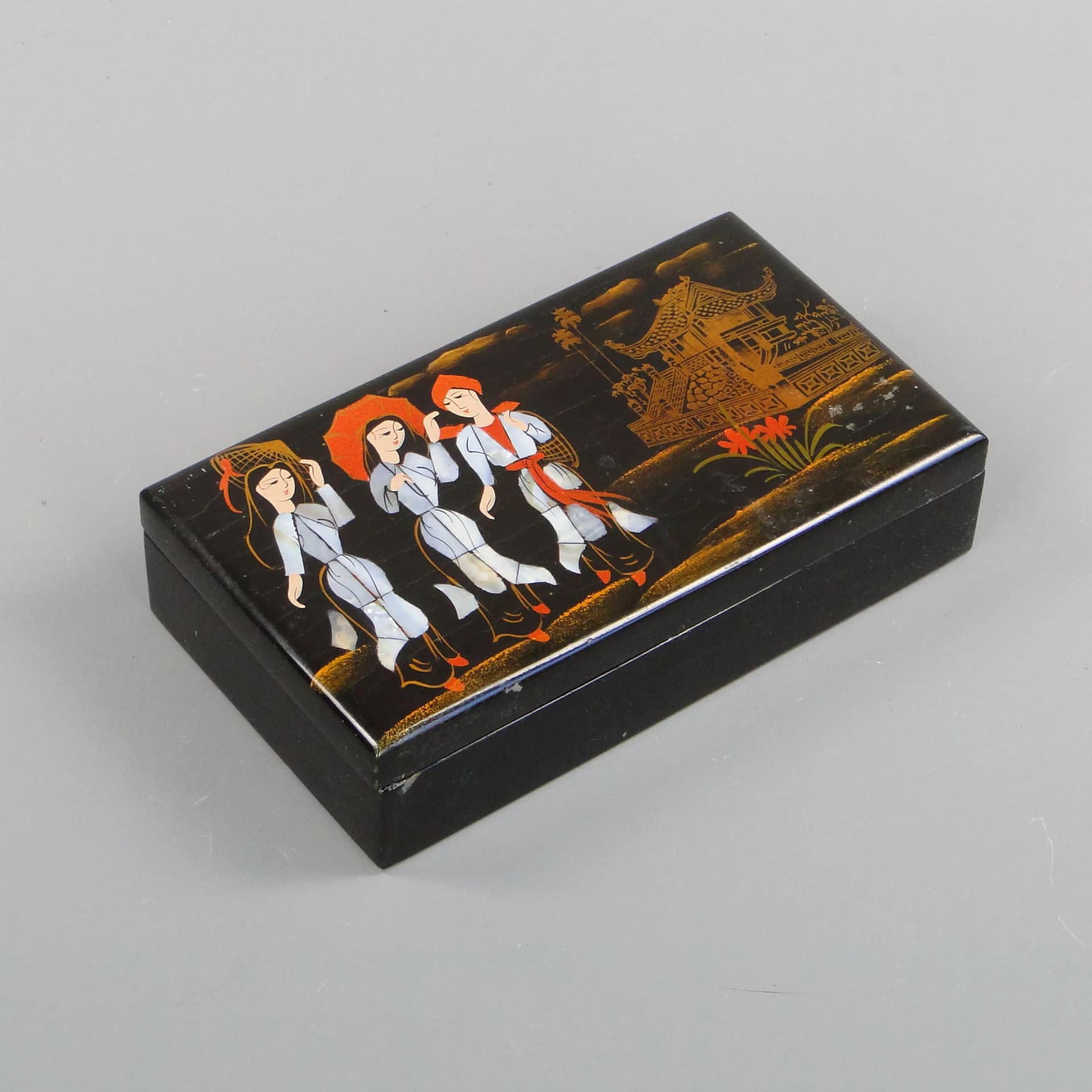 Jewelry Box, black lacquer, wood, China, 1950s - 19608