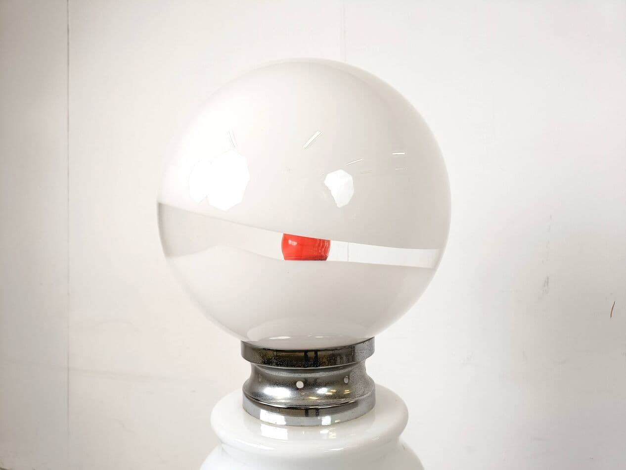 Lampa podłogowa, szkło biały, Mazzega, Włochy, lata 60. - 266558