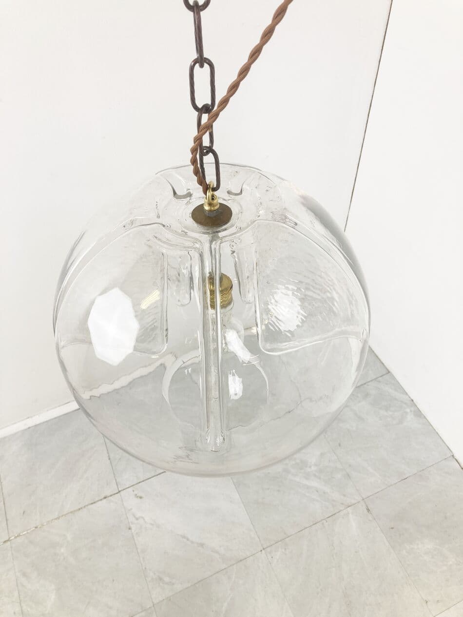 Pendant lamp, transparent glass, Peill & Putzler, Germany, 1970s. - 266050