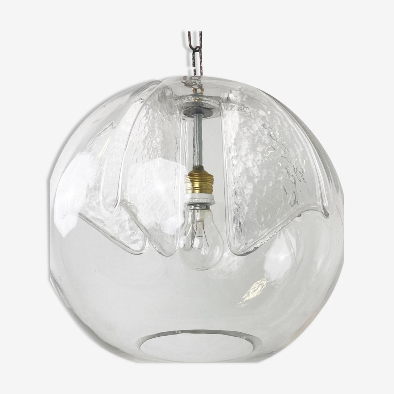 Pendant lamp, transparent glass, Peill & Putzler, Germany, 1970s. - 266048