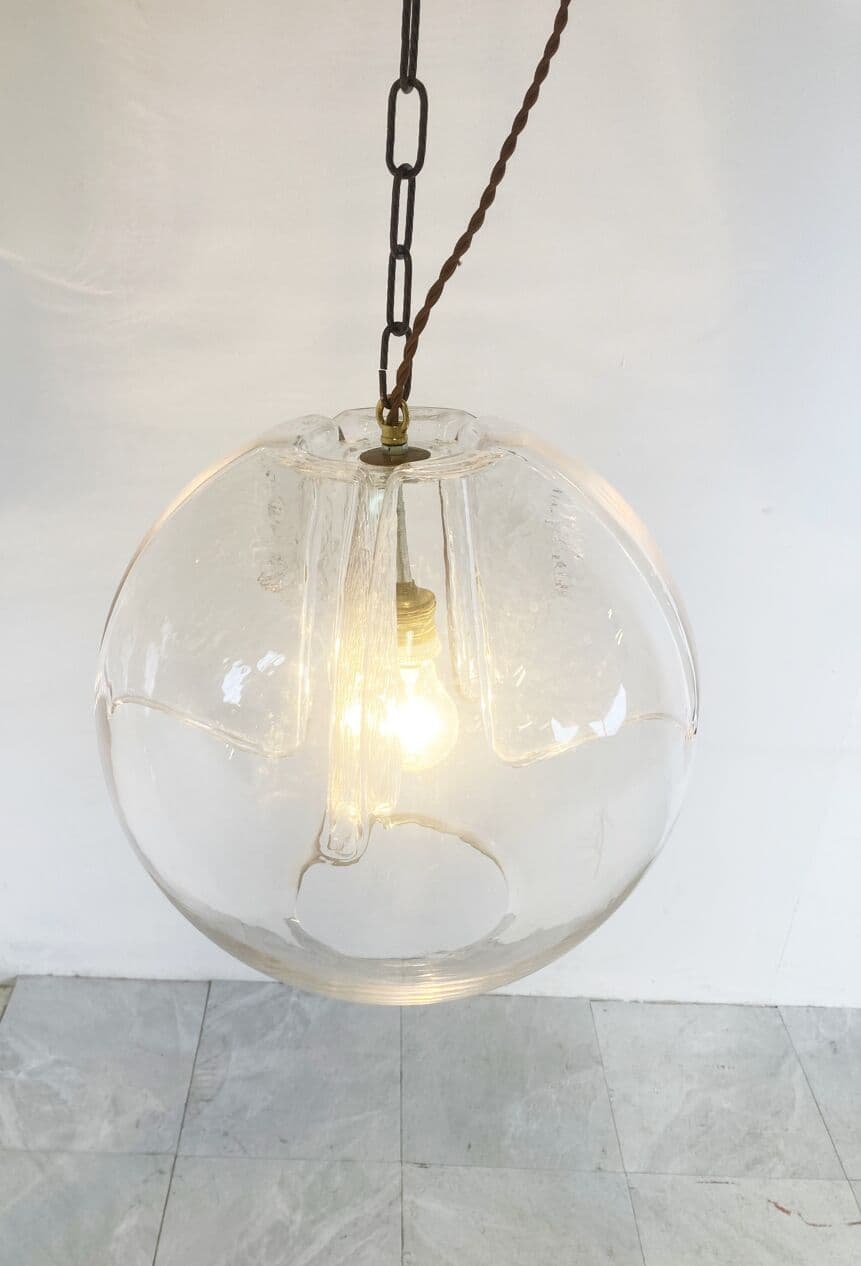 Pendant lamp, transparent glass, Peill & Putzler, Germany, 1970s. - 266055