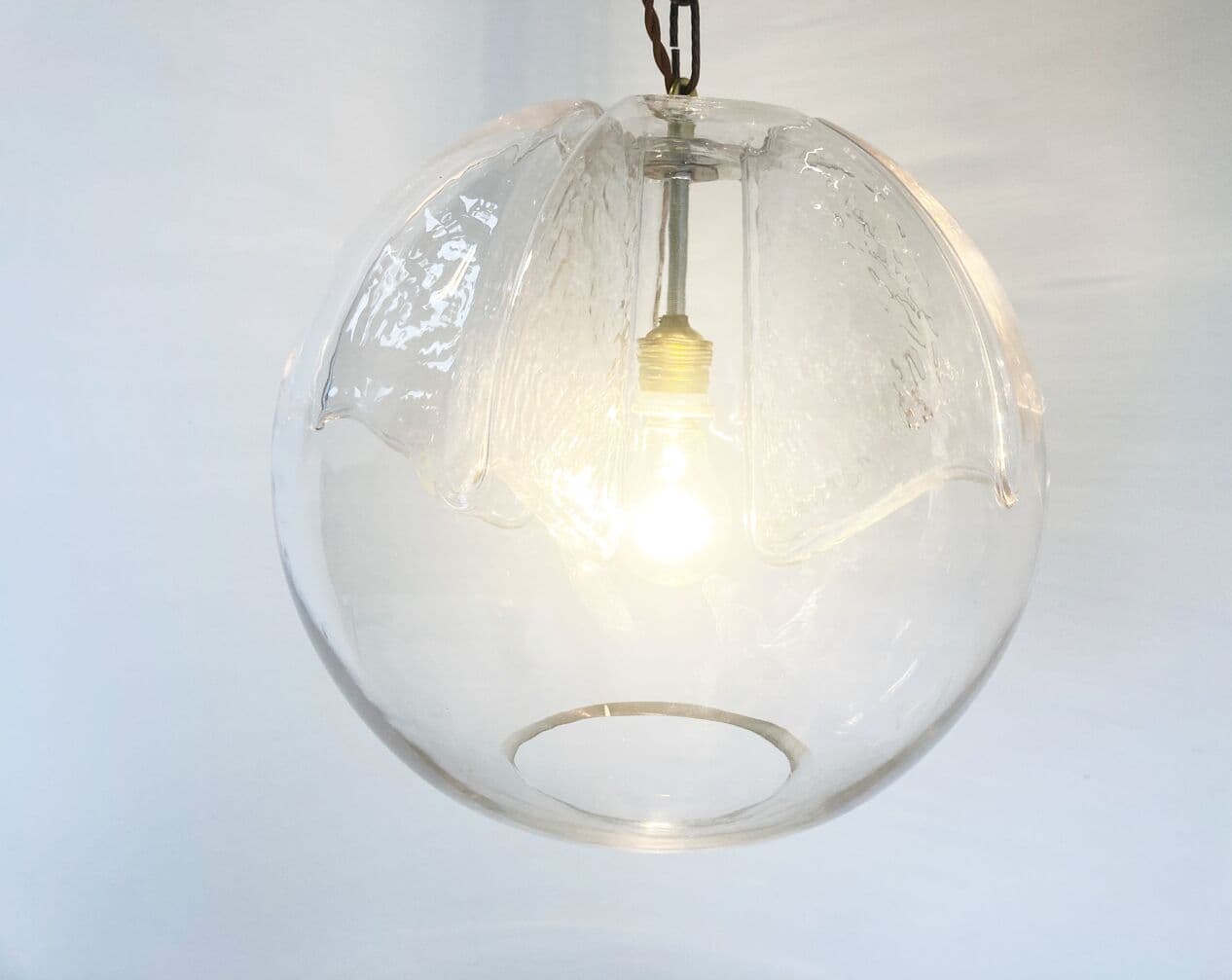Pendant lamp, transparent glass, Peill & Putzler, Germany, 1970s. - 266045