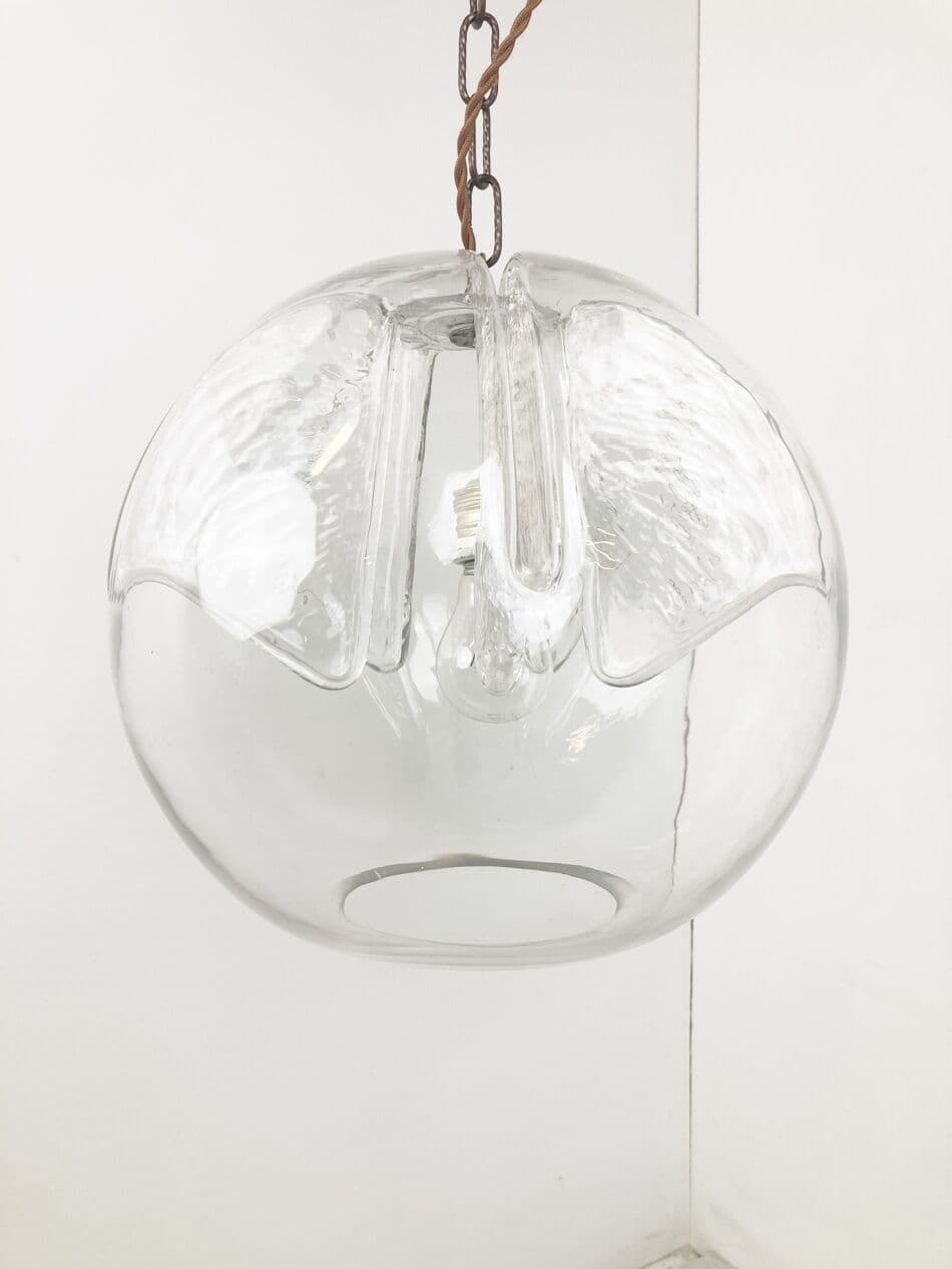 Pendant lamp, transparent glass, Peill & Putzler, Germany, 1970s. - 266051