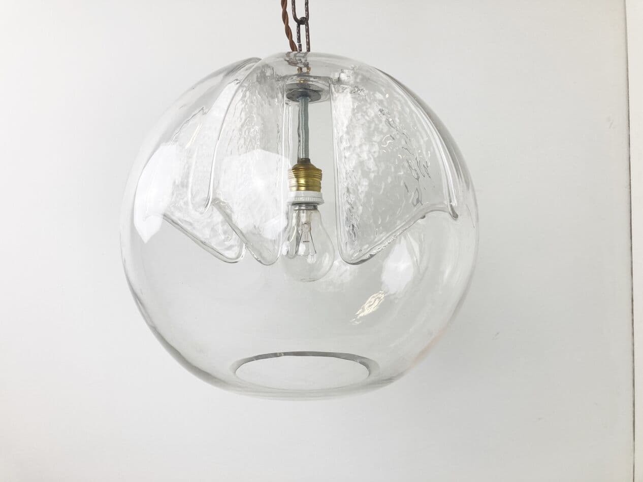 Pendant lamp, transparent glass, Peill & Putzler, Germany, 1970s. - 266047