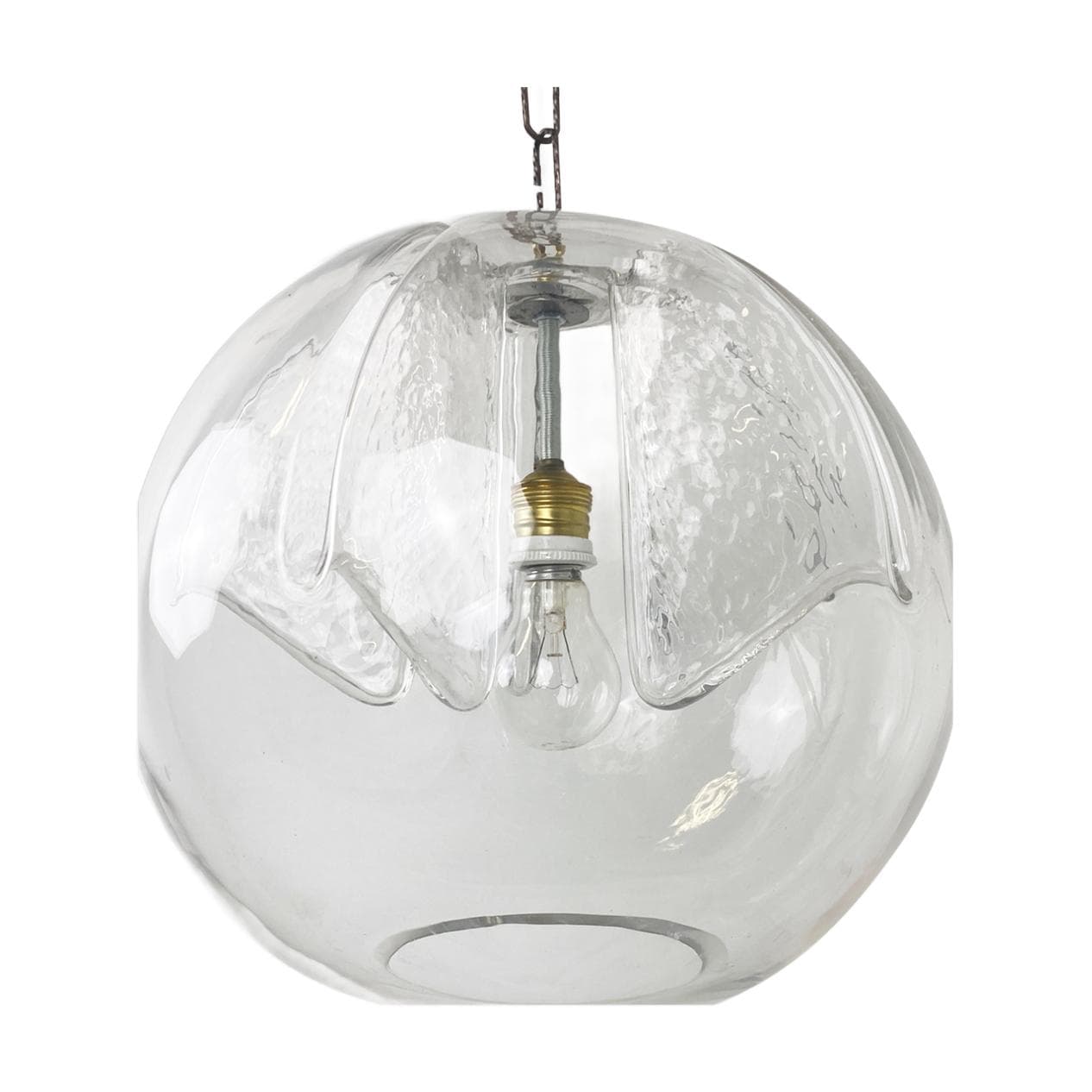 Pendant lamp, transparent glass, Peill & Putzler, Germany, 1970s.