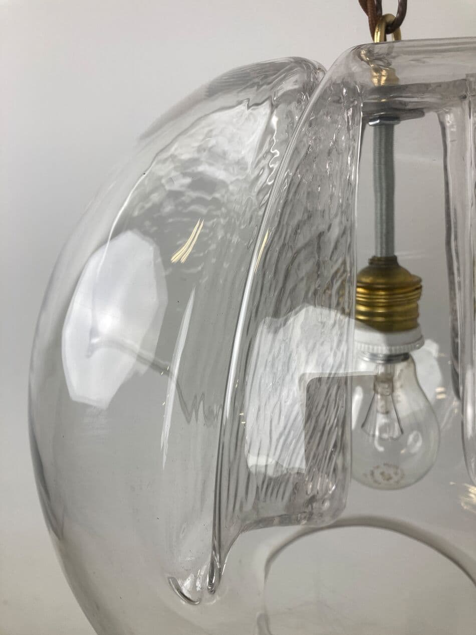 Pendant lamp, transparent glass, Peill & Putzler, Germany, 1970s. - 266054