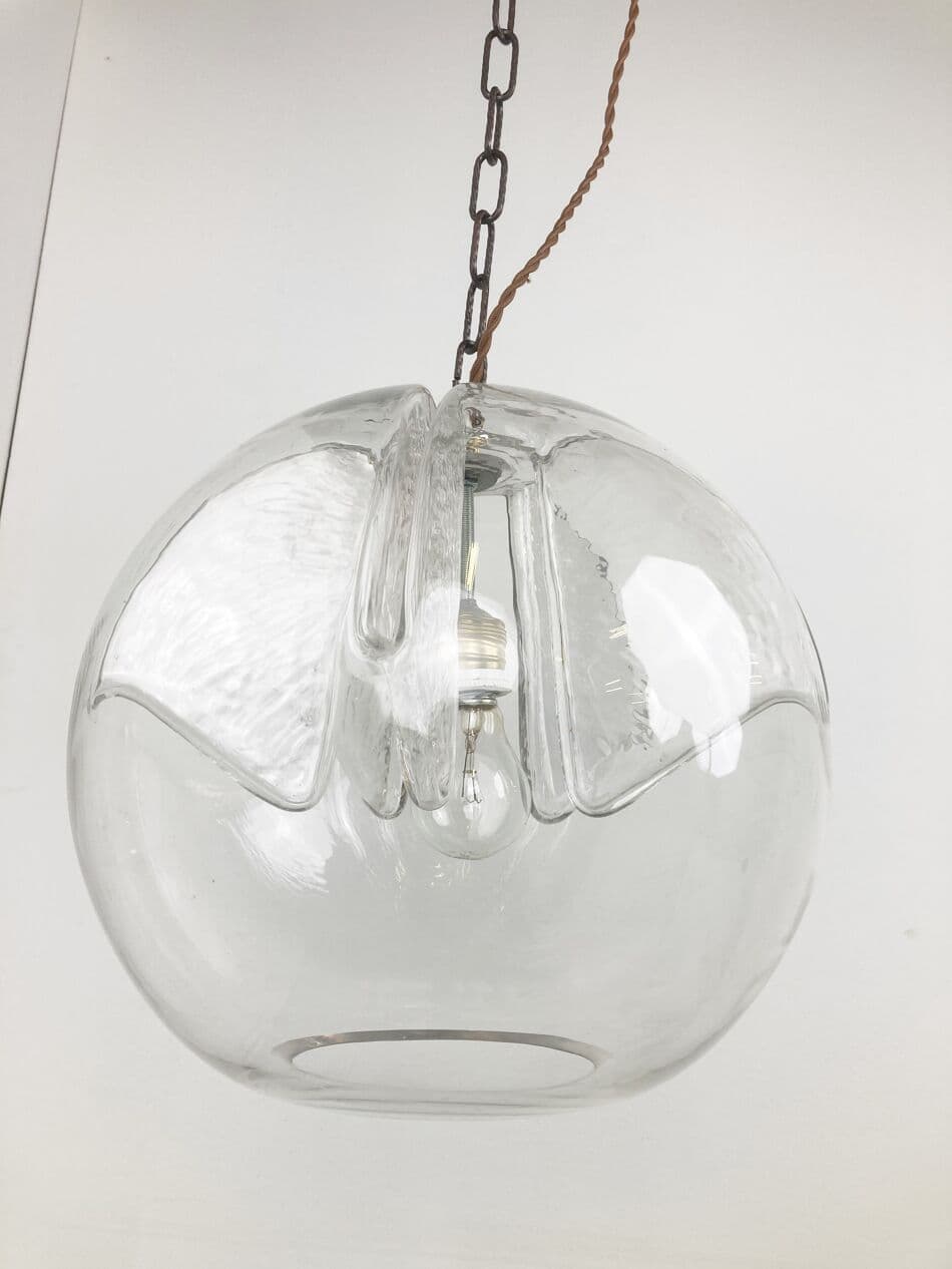 Pendant lamp, transparent glass, Peill & Putzler, Germany, 1970s. - 266049
