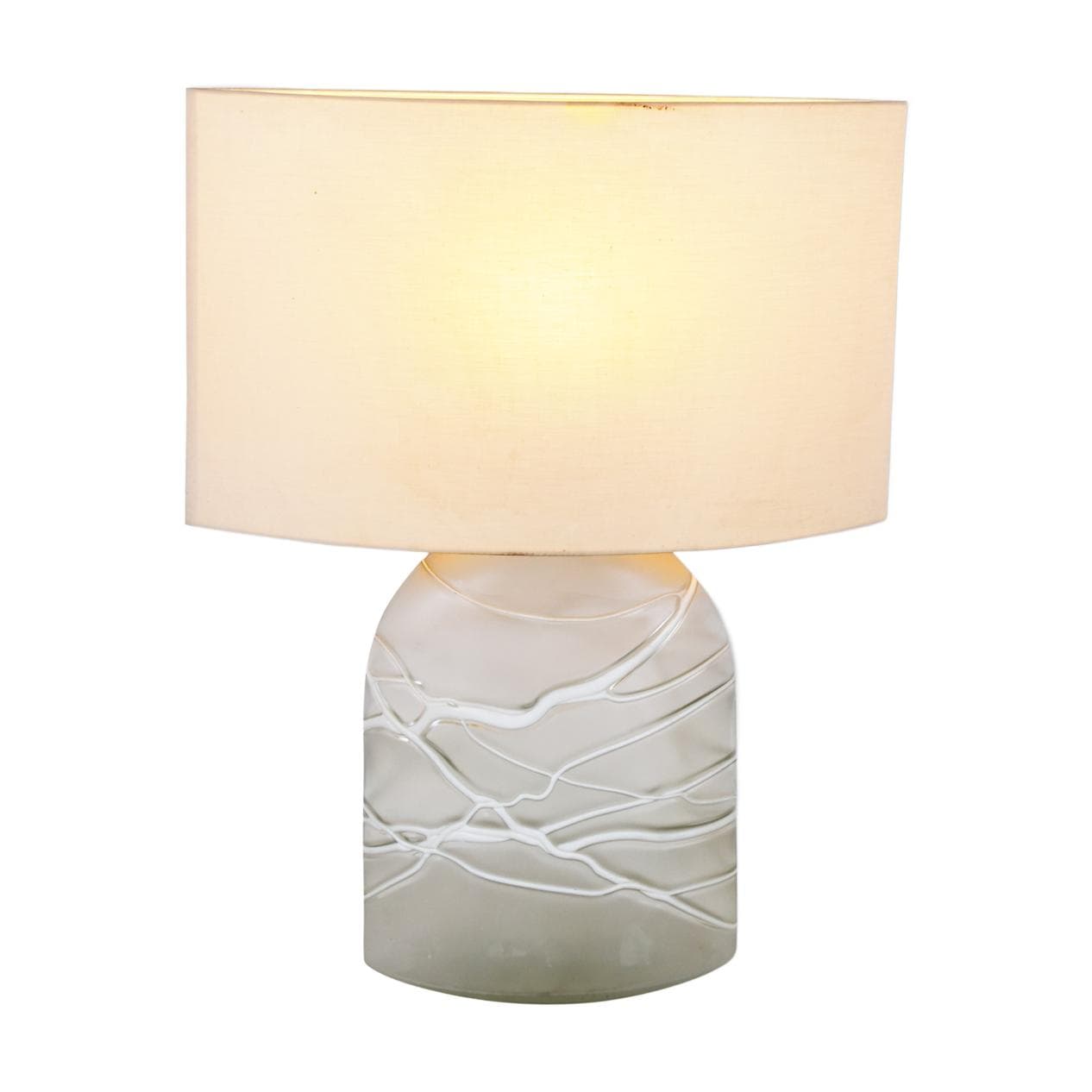 Lampa stołowa, biały, szkło, Peill & Putzler, Niemcy, lata 60.