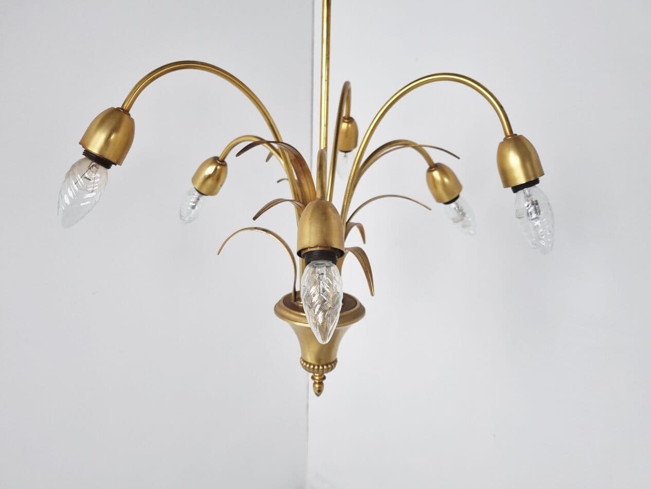 Chandelier Pineapple, gold brass, Belgium, 1970s - 265776