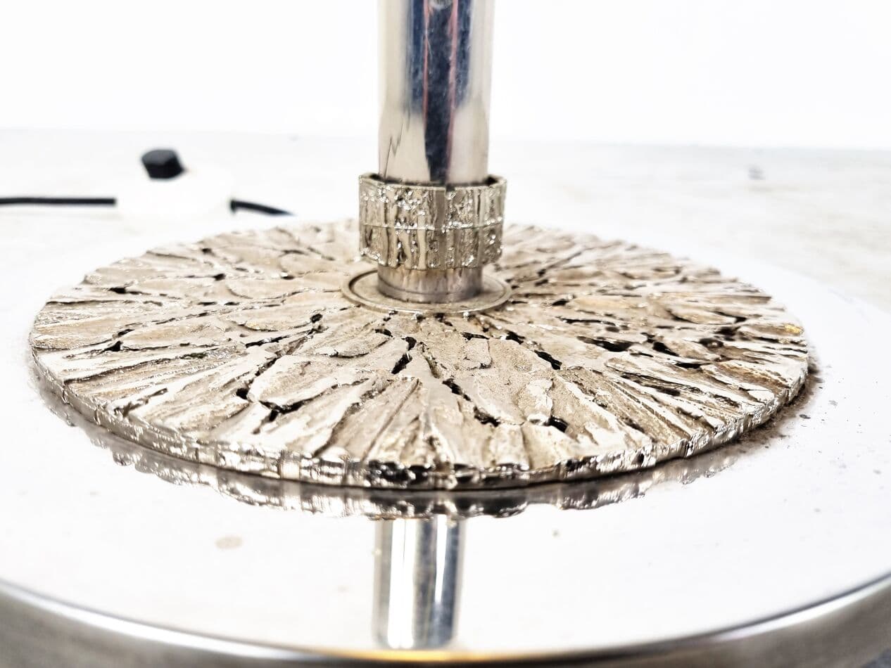 Lampa podłogowa brutalistyczna, metal chromowany srebrny, Niemcy, lata 70. - 265689