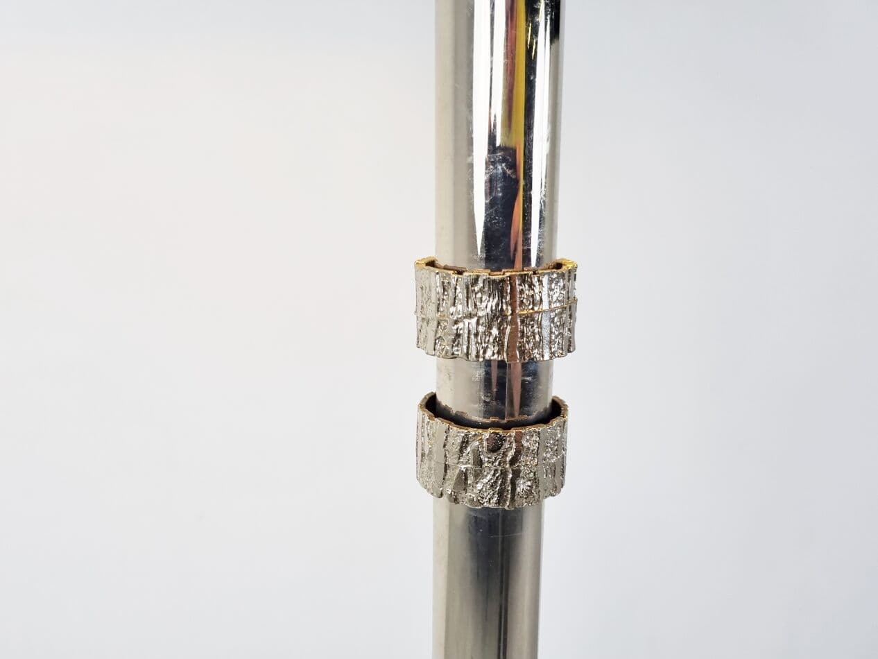 Lampa podłogowa brutalistyczna, metal chromowany srebrny, Niemcy, lata 70. - 265687