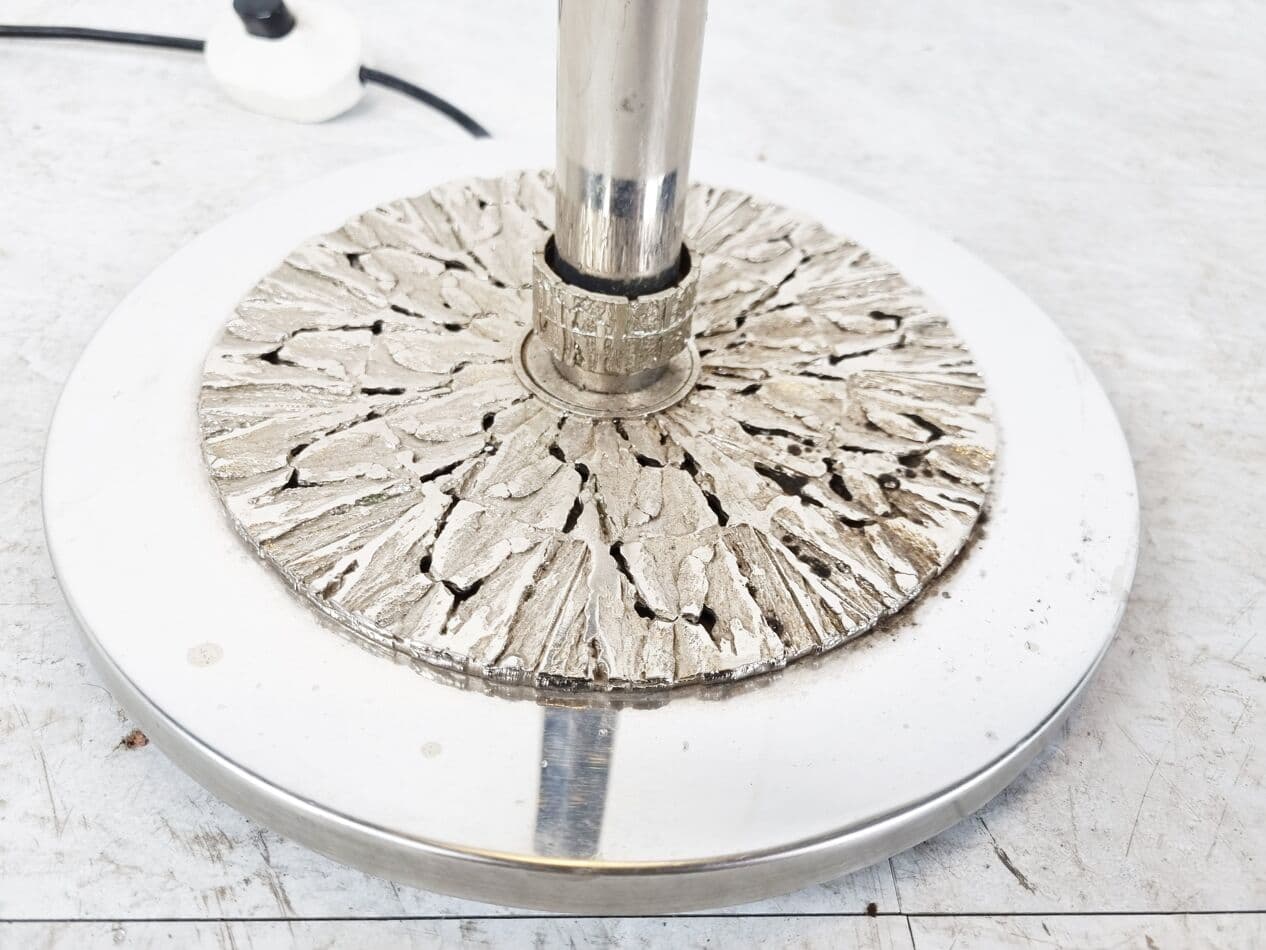 Lampa podłogowa brutalistyczna, metal chromowany srebrny, Niemcy, lata 70. - 265688