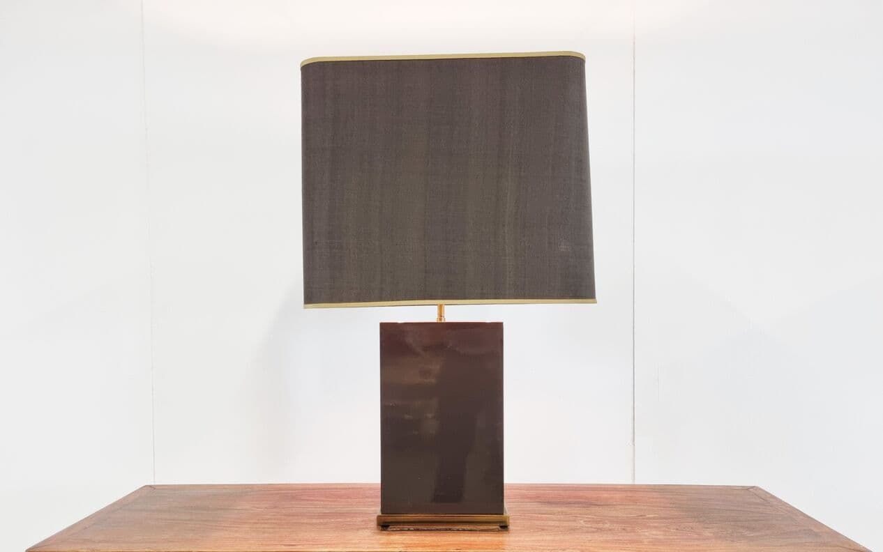 Lampa stołowa, brązowy, mosiądz, Francja, lata 70. - 265592