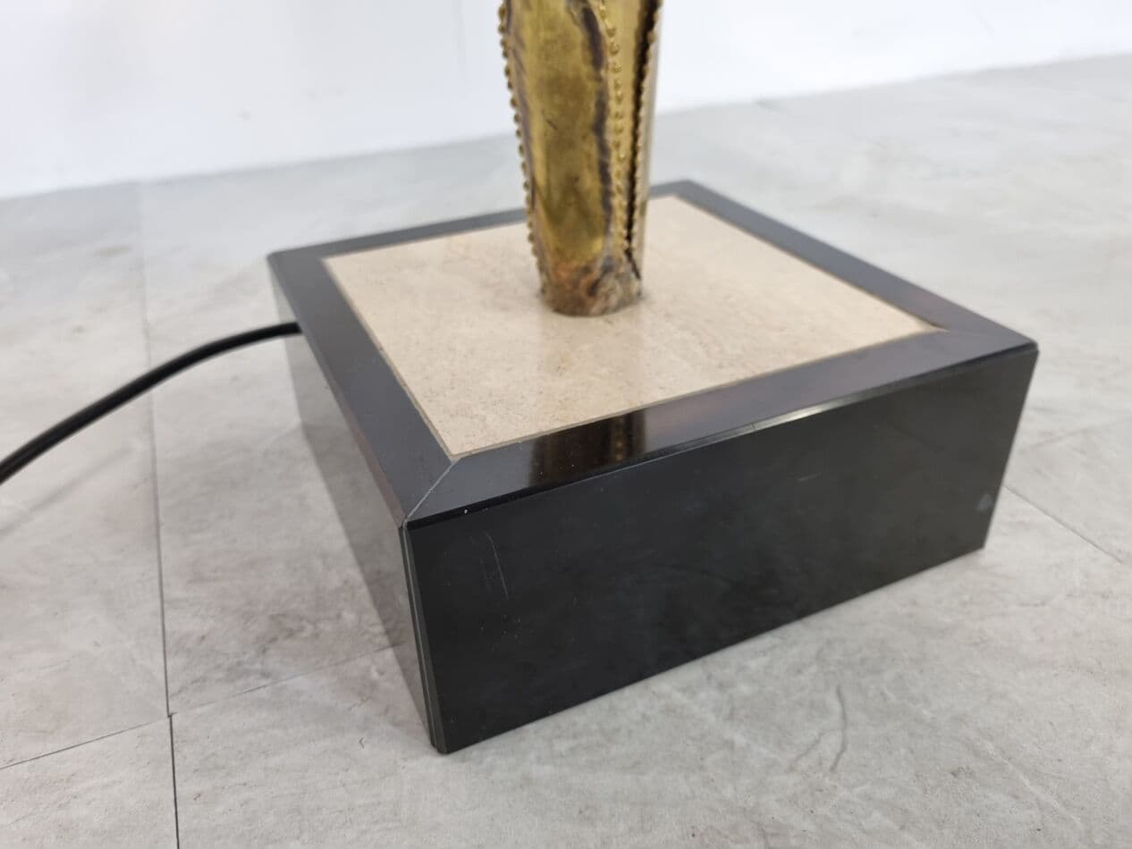 Lampa stołowa Palm, złoty, mosiądz, Francja, lata 70. - 265565