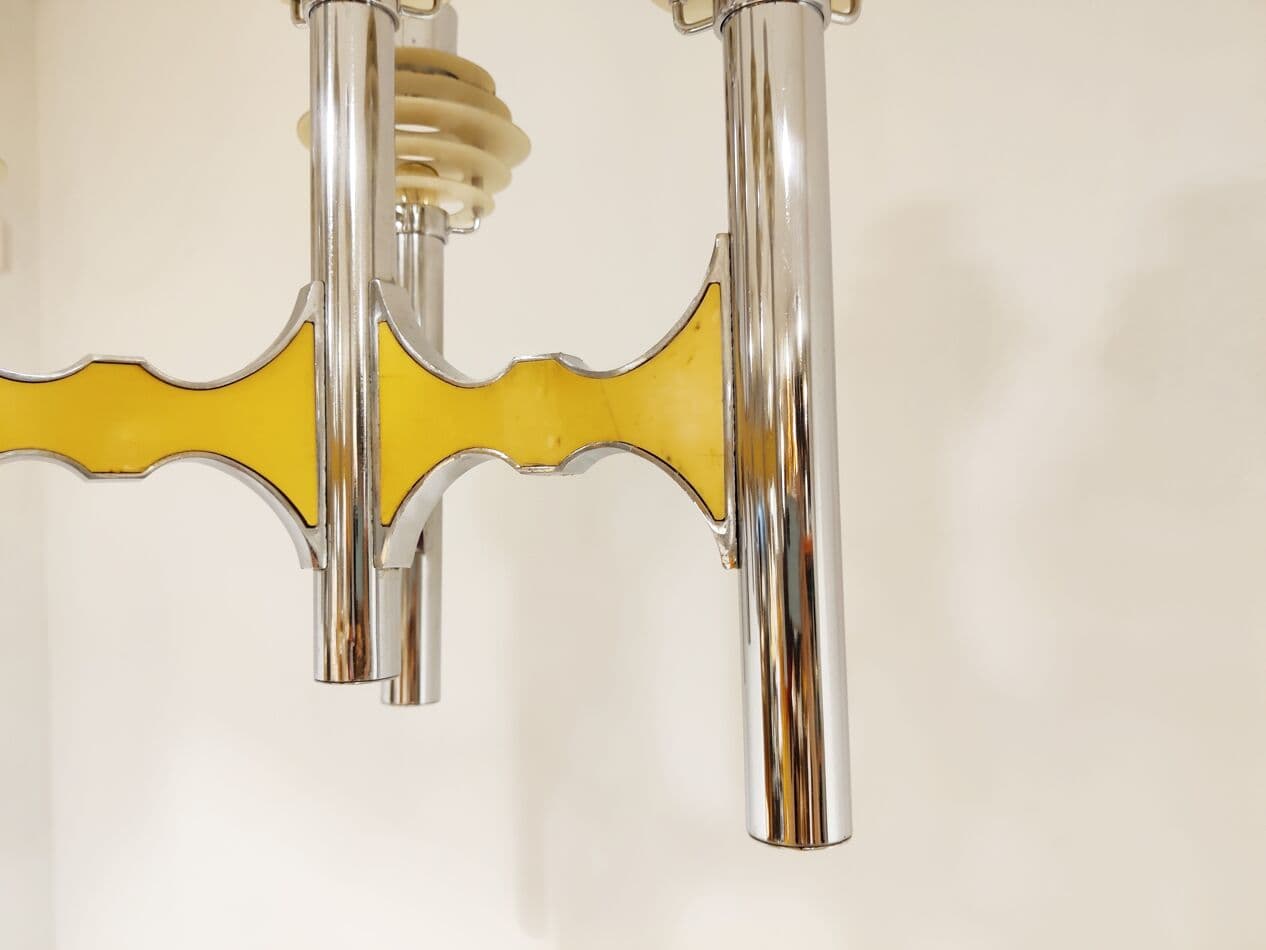 Żyrandol Space Age, chrom, metal, proj. G. Sciolari, Włochy, lata 70. - 265534