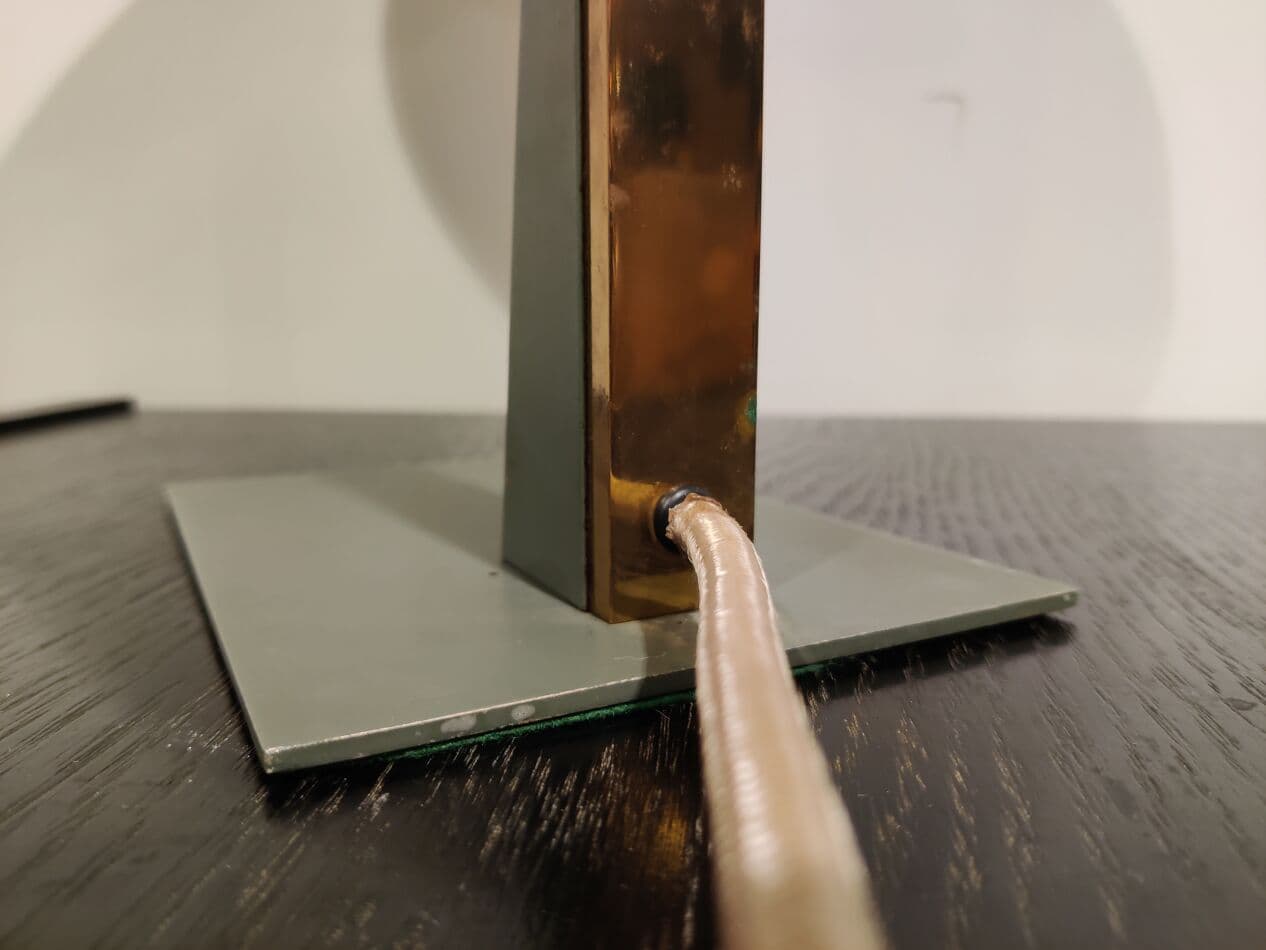 Table lamp, green metal, by L. Kalff, Philips, Netherlands, 1950s. - 265524