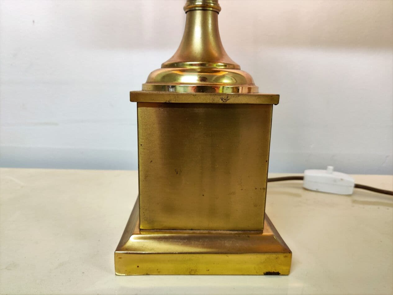 Lampa stołowa ananas, mosiądz złoty, Francja, lata 70. - 265455