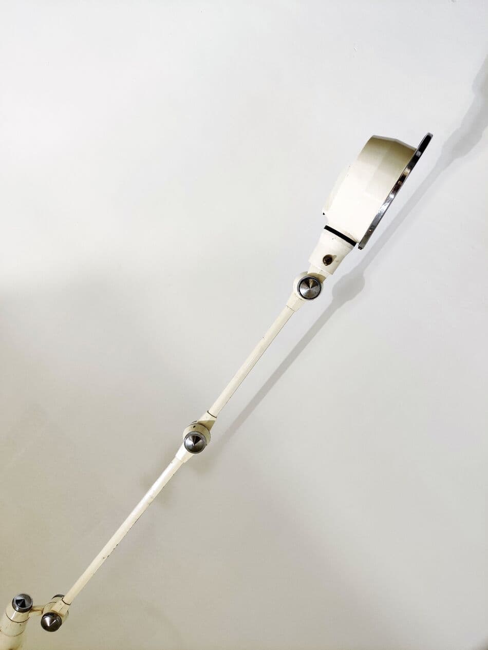 Articulated desk lamp, white metal, 1960s - 265448