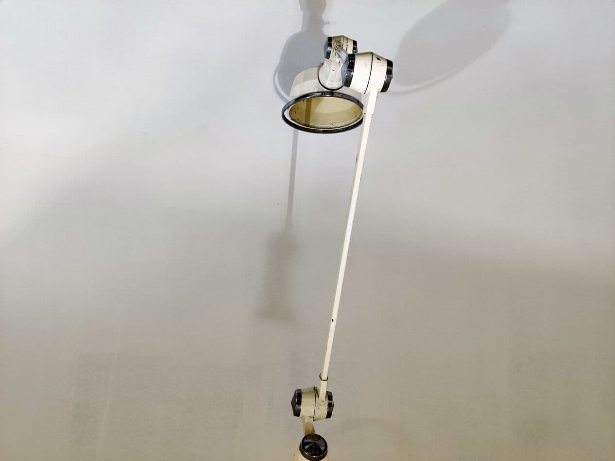 Articulated desk lamp, white metal, 1960s - 265447