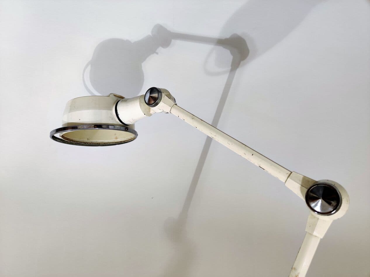 Articulated desk lamp, white metal, 1960s - 265437