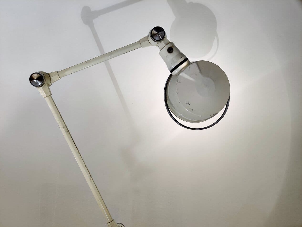 Articulated desk lamp, white metal, 1960s - 265450